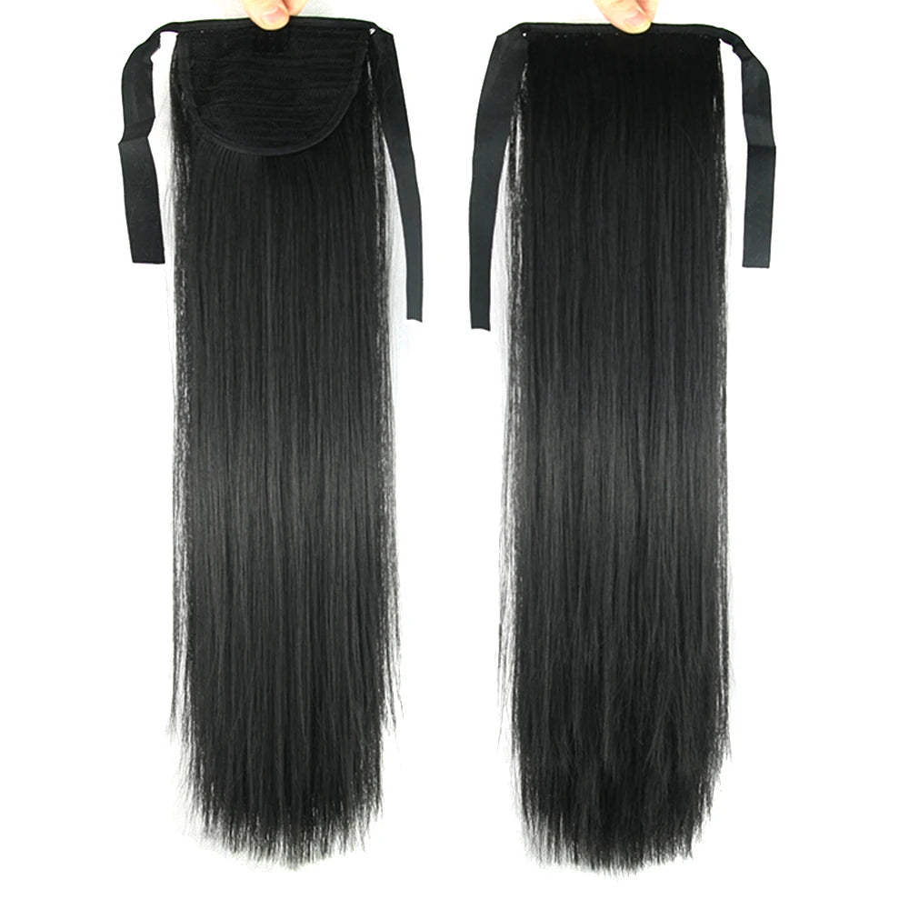Long Straight Drawstring Ponytail Extension