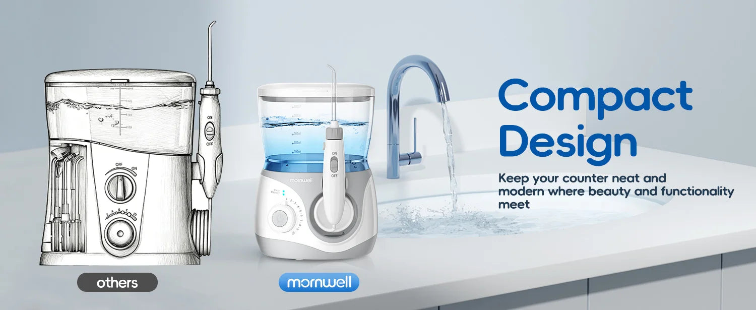 Electric Water Flosser for Teeth with 8 Nozzles and 10 Pressure Settings - 16