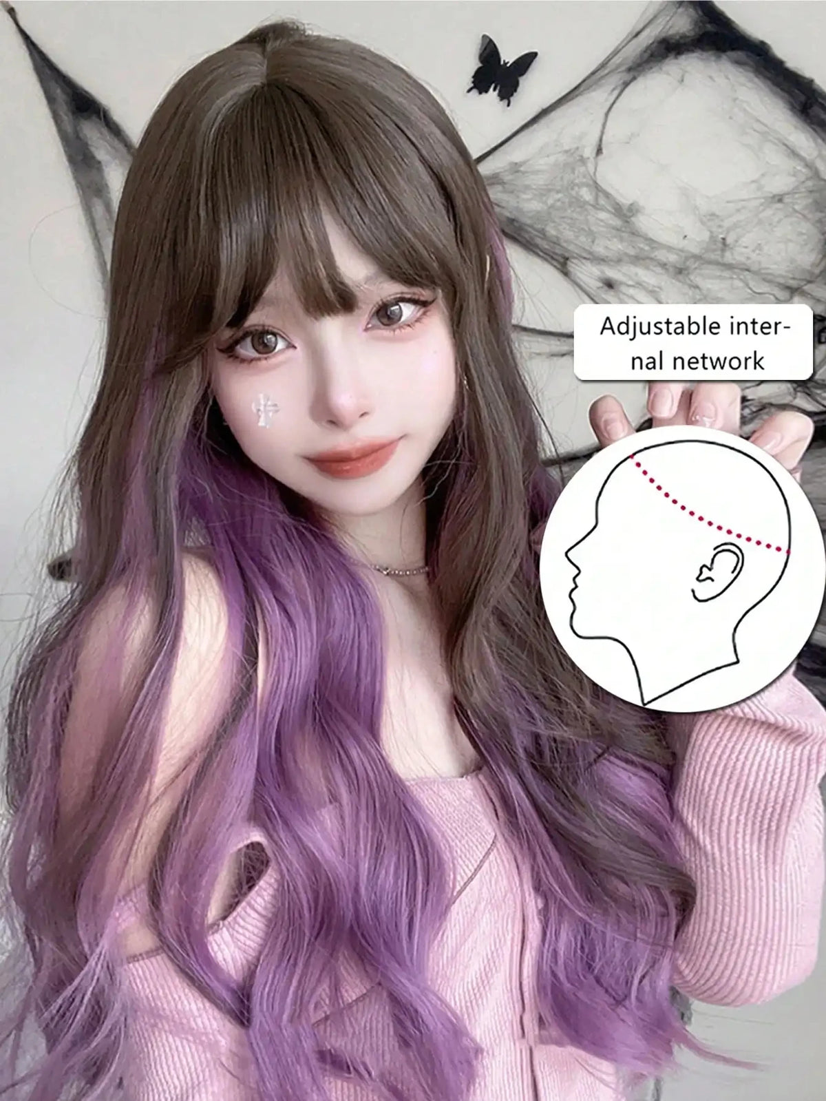 Long Deep Wave Lolita Wig with Bangs