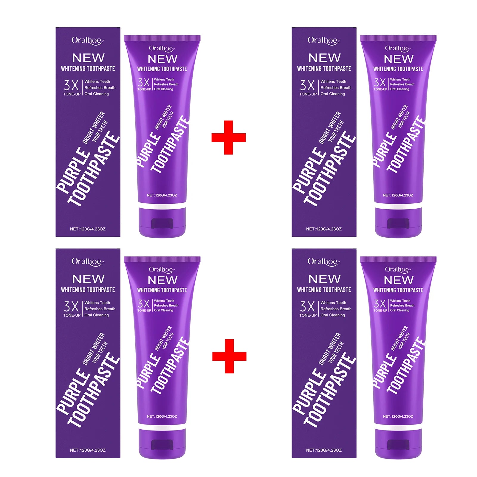 Purple Teeth Whitening Toothpaste for Stain Removal and Fresh Breath - 13