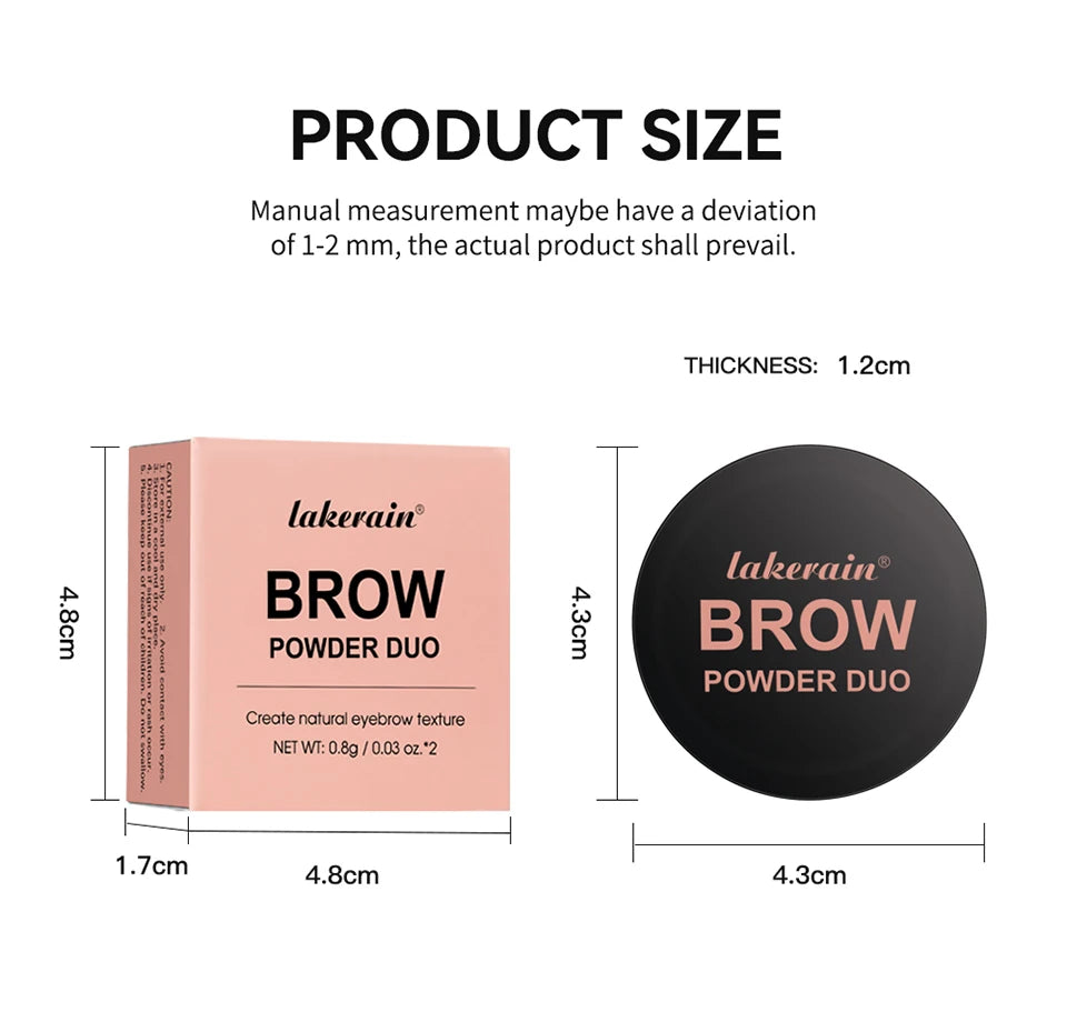 Dual-Tone Eyebrow Powder Palette with Professional Grooming Brush