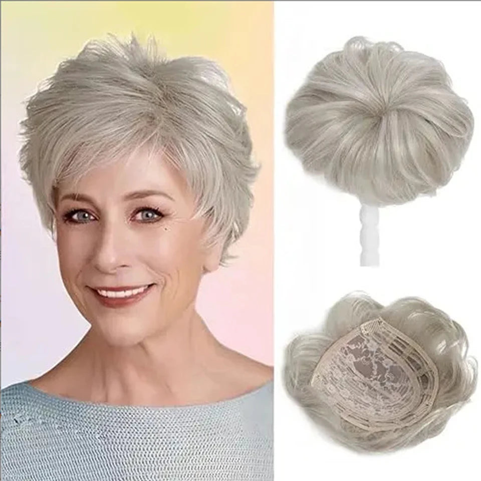 Short Pixie Cut Hair Topper for Thinning Hair