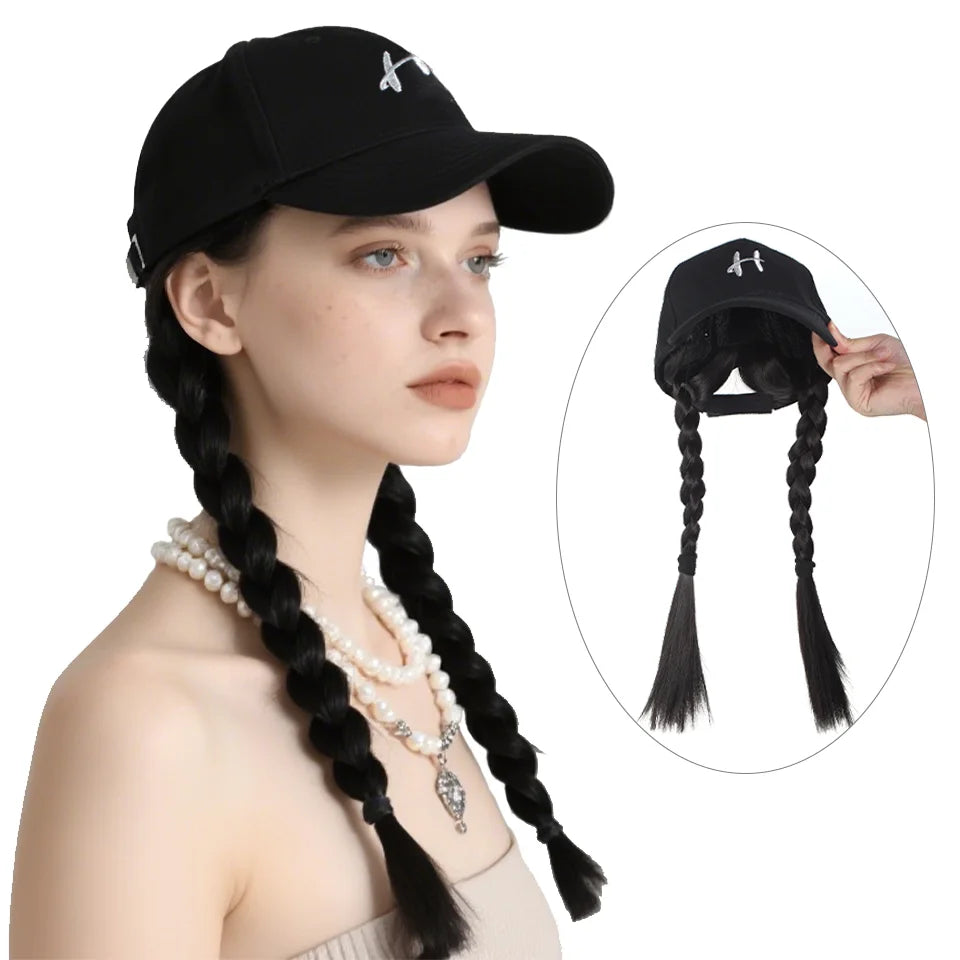 Synthetic Braided Hair Baseball Cap for Quick Hairstyling - 7