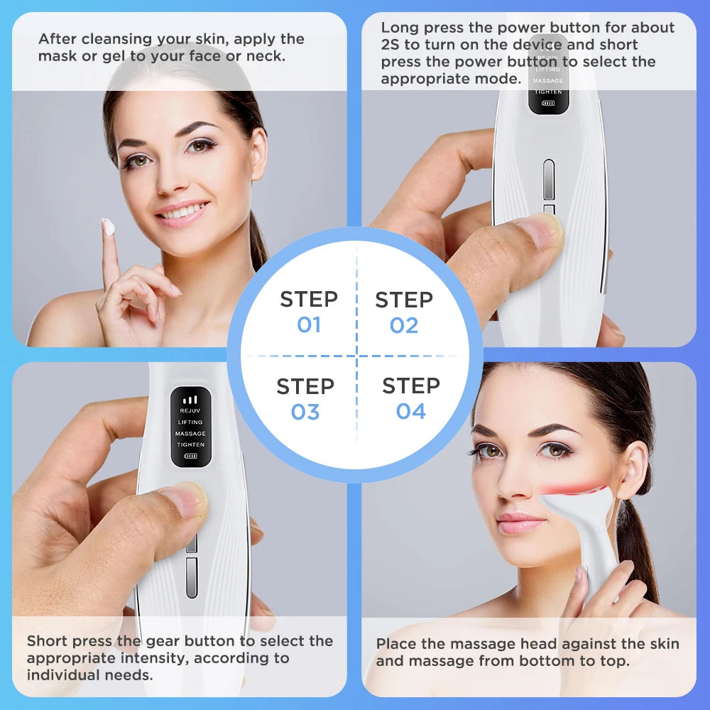 LED Facial and Neck Skin Tightening and Rejuvenation Massager - 22