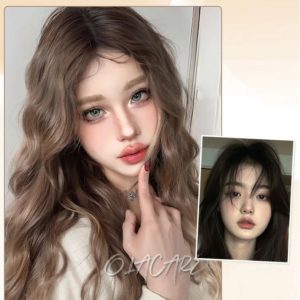 Long Straight Synthetic Wig with Bangs for Cosplay and Parties