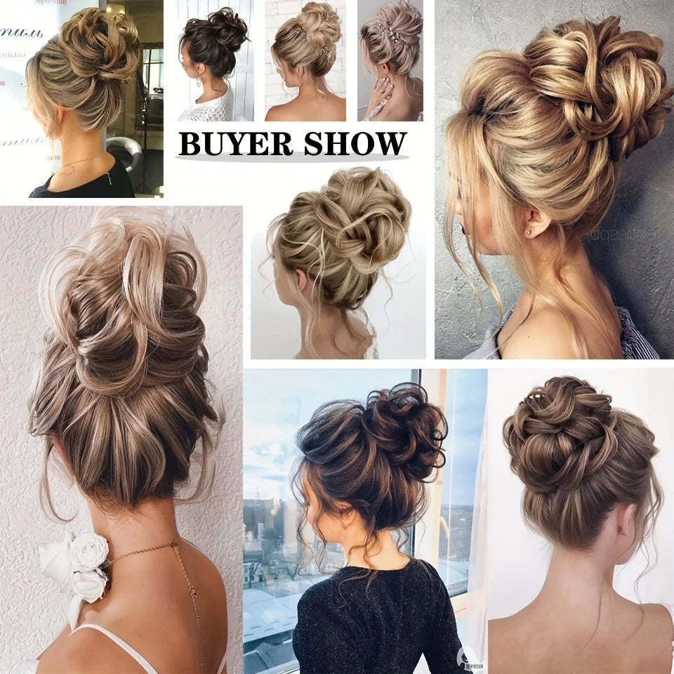 Synthetic Braid Hair Scrunchie for Instant Messy Bun Updos - 47