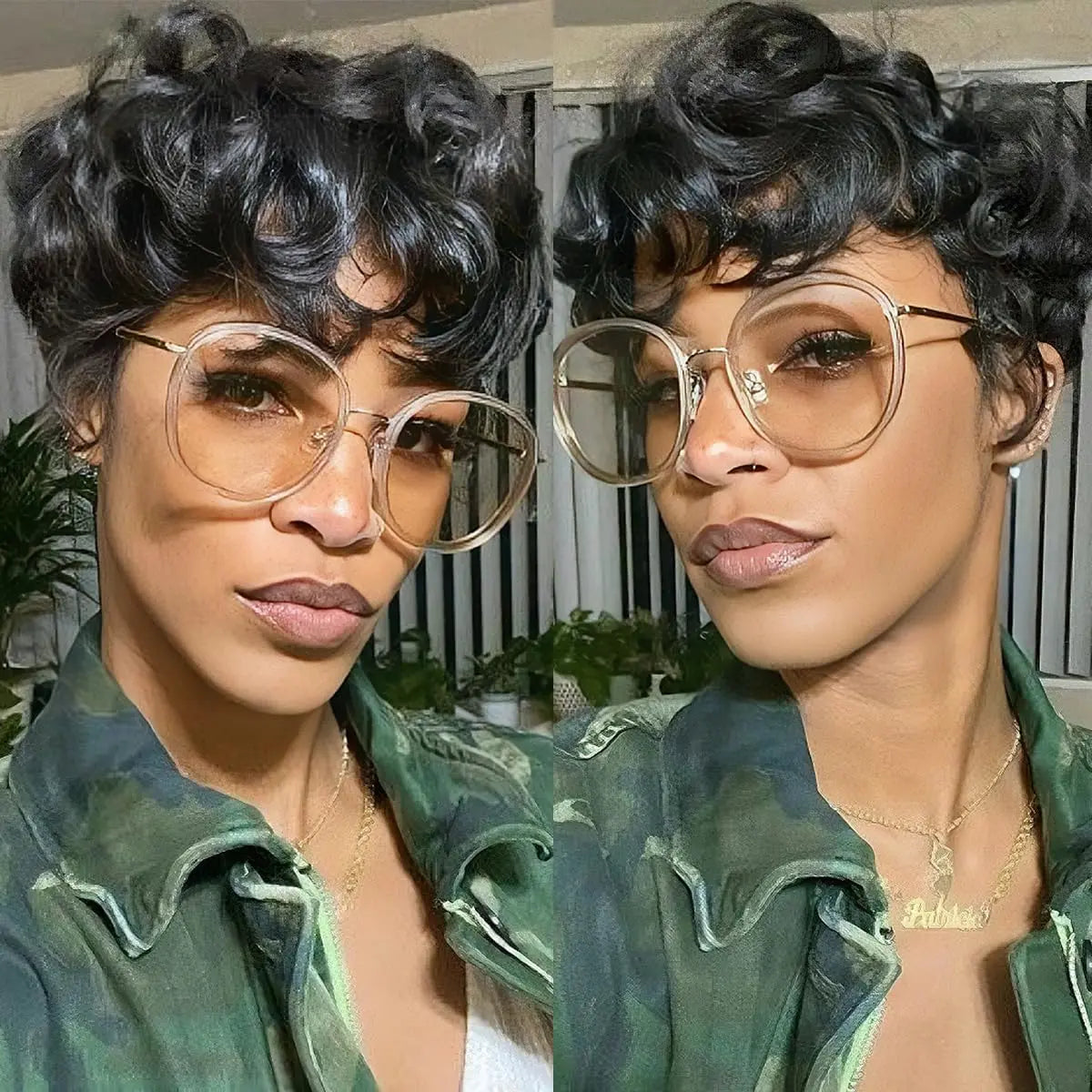 Short Curly Pixie Cut Synthetic Wig for Women