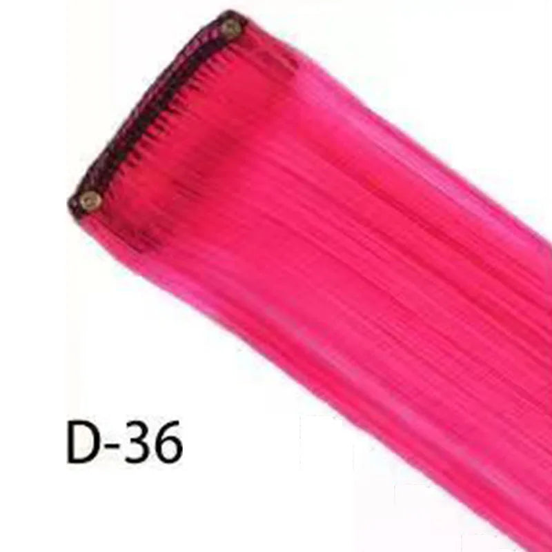10pc Clip-In Colored Synthetic Hair Extensions for Instant Highlights - 15