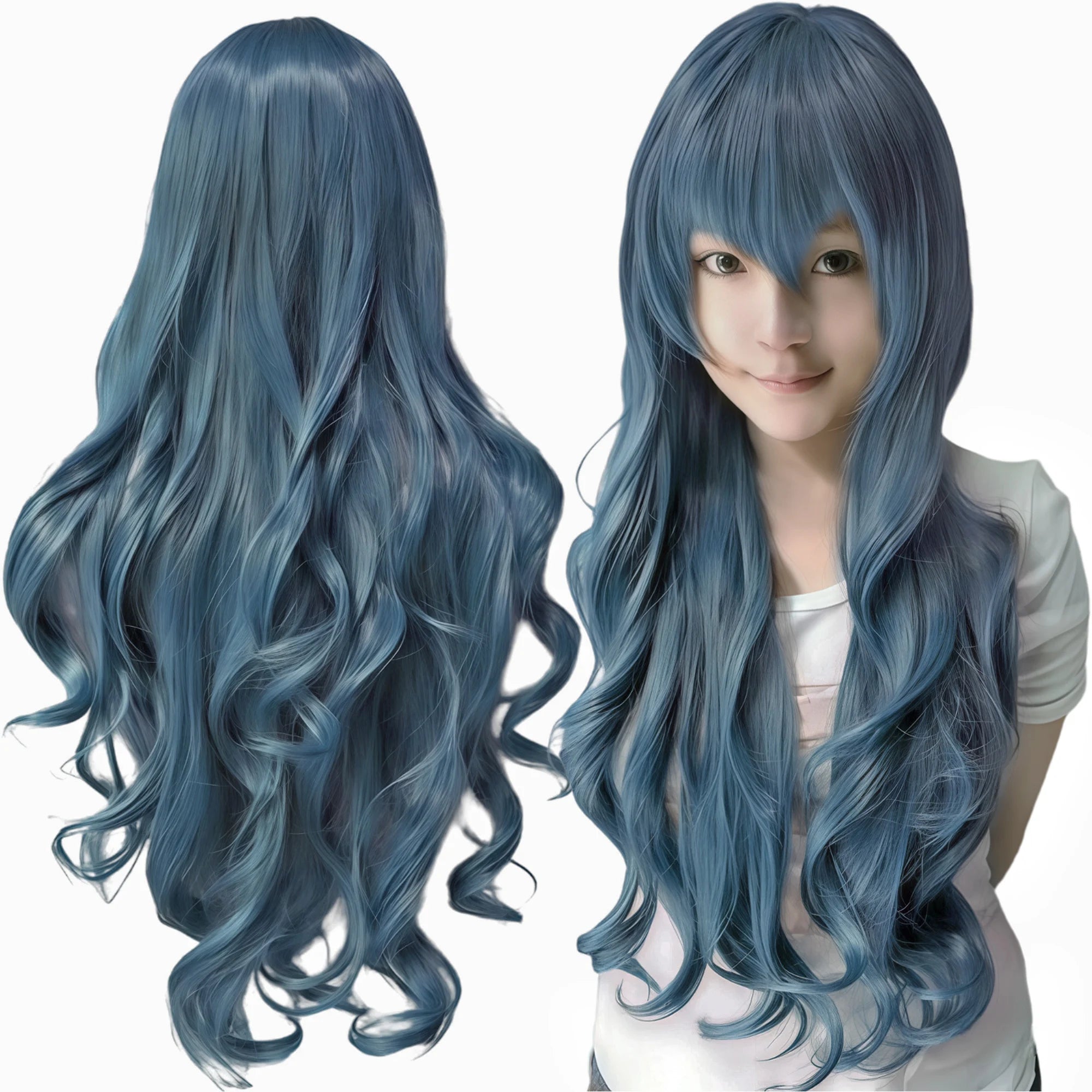 Long Wavy Brown Synthetic Wig for Cosplay and Halloween Costumes - 19