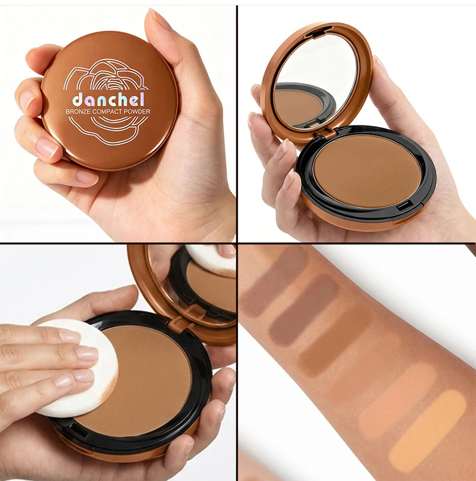 Matte Bronze Pressed Powder for Sculpted Face and Oil Control