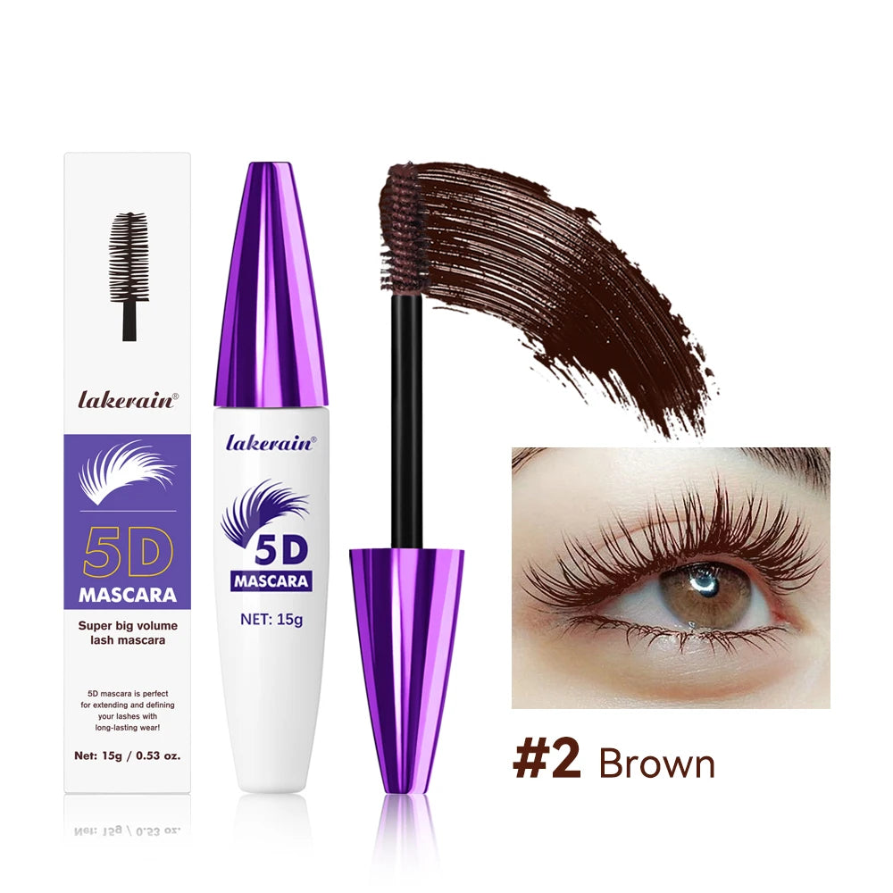 Waterproof 5D Lengthening and Volumizing Mascara for Long Lasting Lashes
