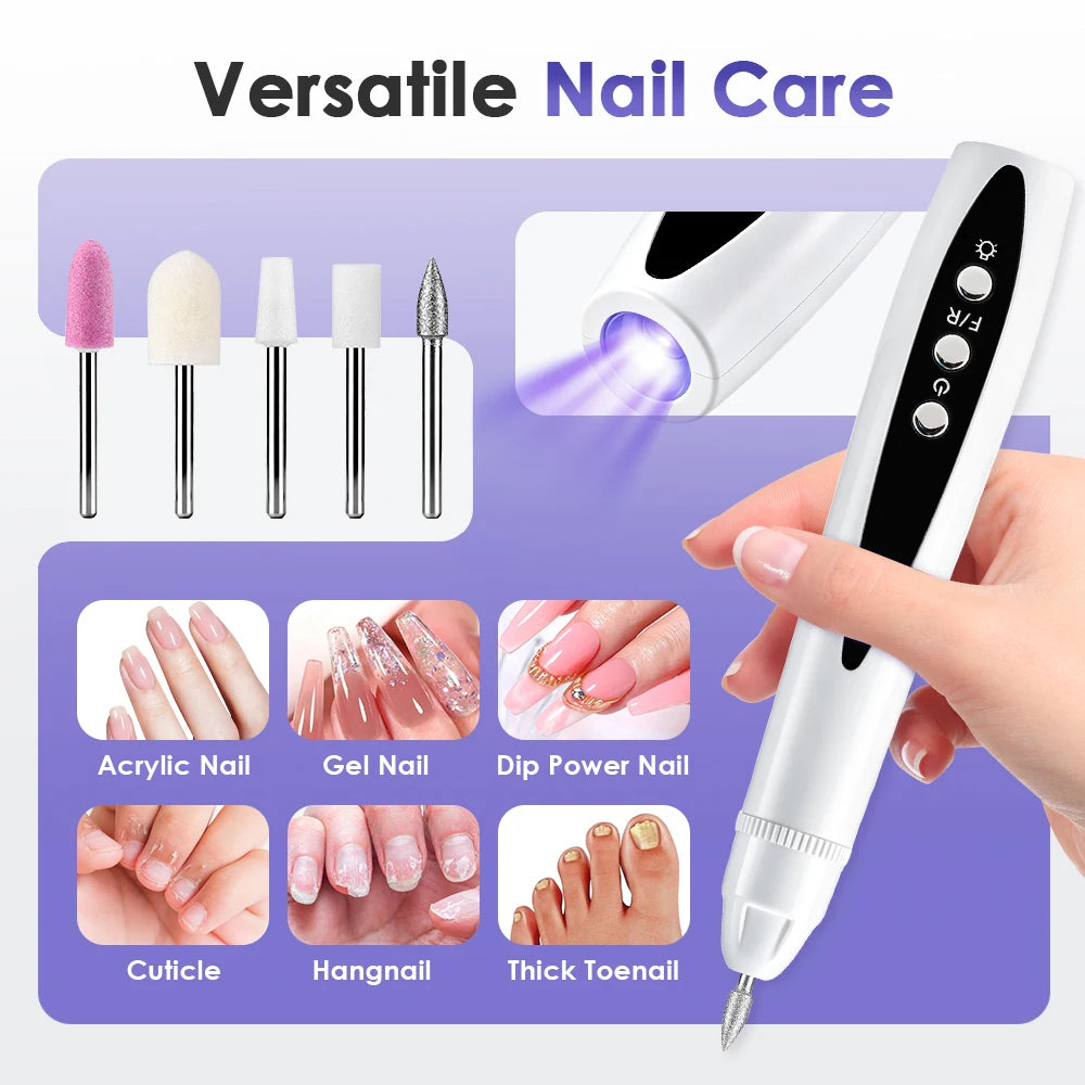 2-in-1 Electric Nail Drill and UV Curing Lamp for Professional Manicures - 3