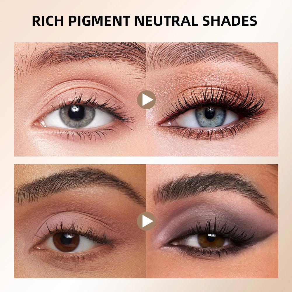 6-Color Matte Eyeshadow Palette with Professional Brush Set