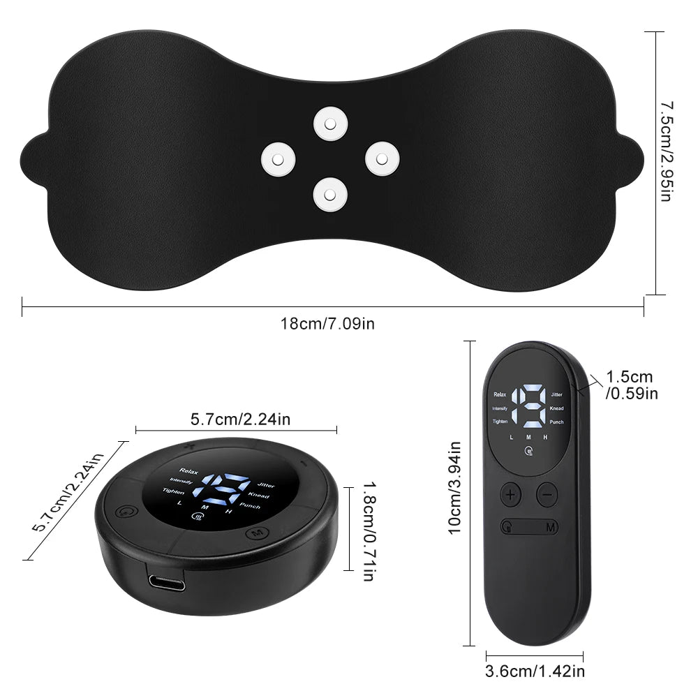 Portable Electric Body Massage Patch with Remote for Pain Relief - 26