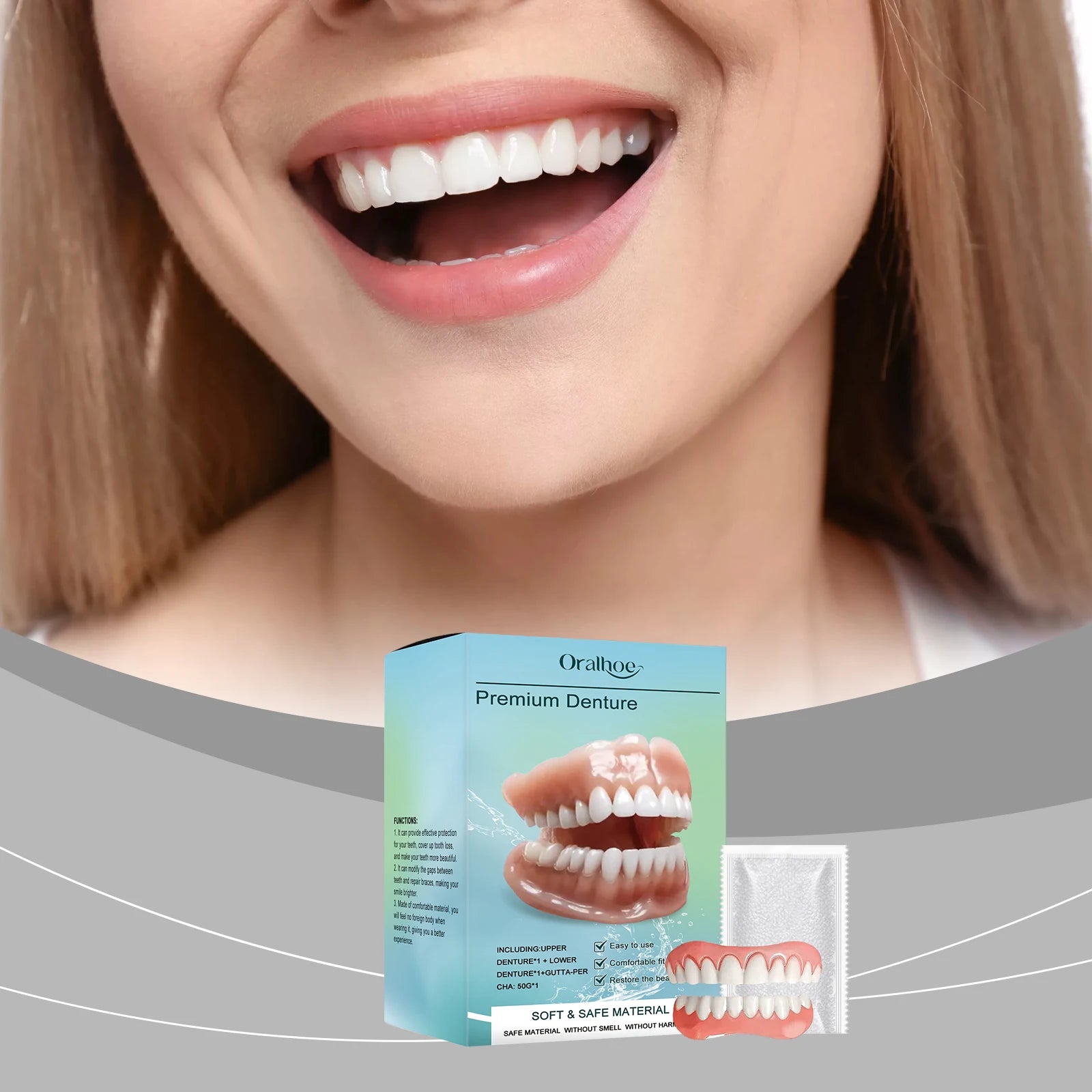 Temporary Silicone Denture Set for Beautiful Smiles and Tooth Repair - 7
