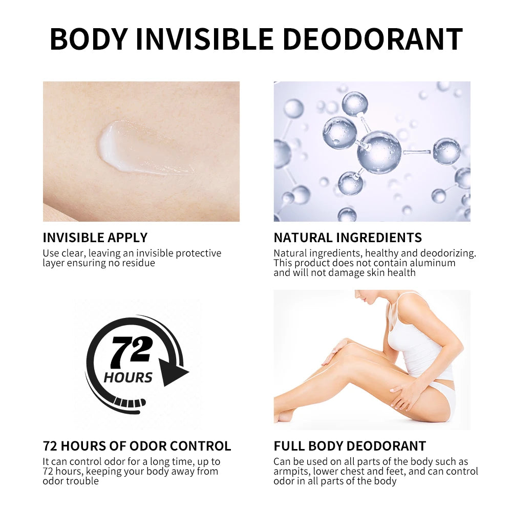 Long-Lasting Invisible Body Deodorant Cream for All-Day Freshness - 4