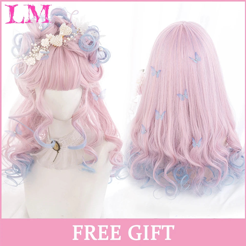 24-Inch Long Pink Cosplay Wig for Costumes - 19