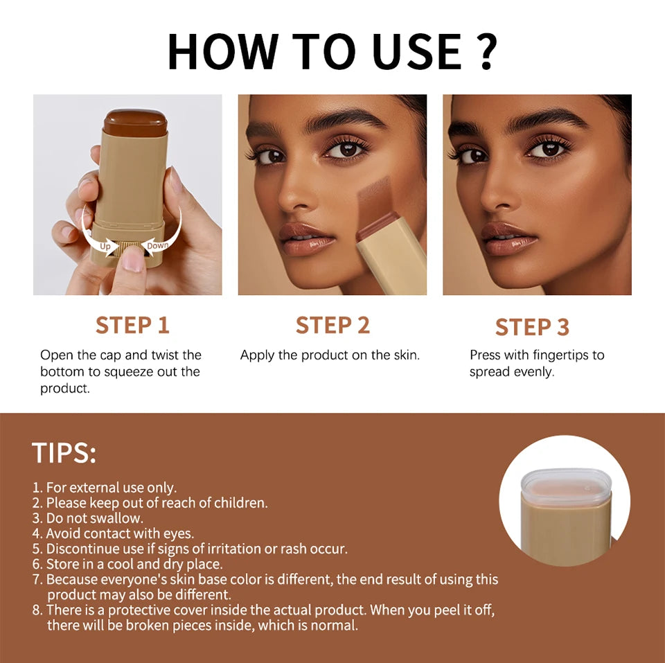 Serum Boosted Skin Tint Foundation Stick with Puff for Natural Makeup - 15