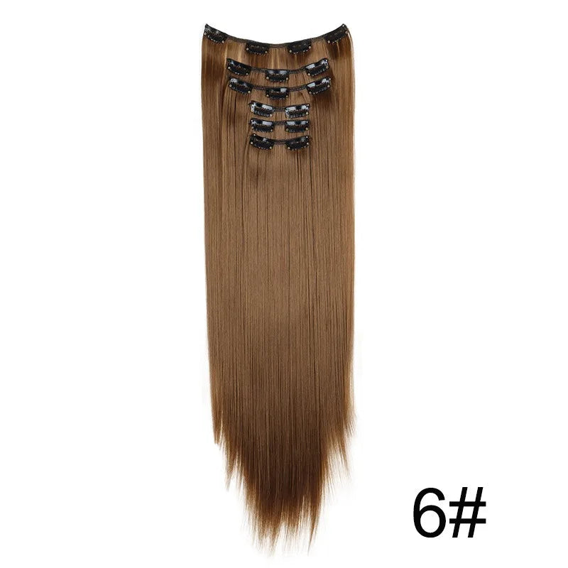 24 Inch Long Straight Synthetic Clip-In Hair Extensions - 12