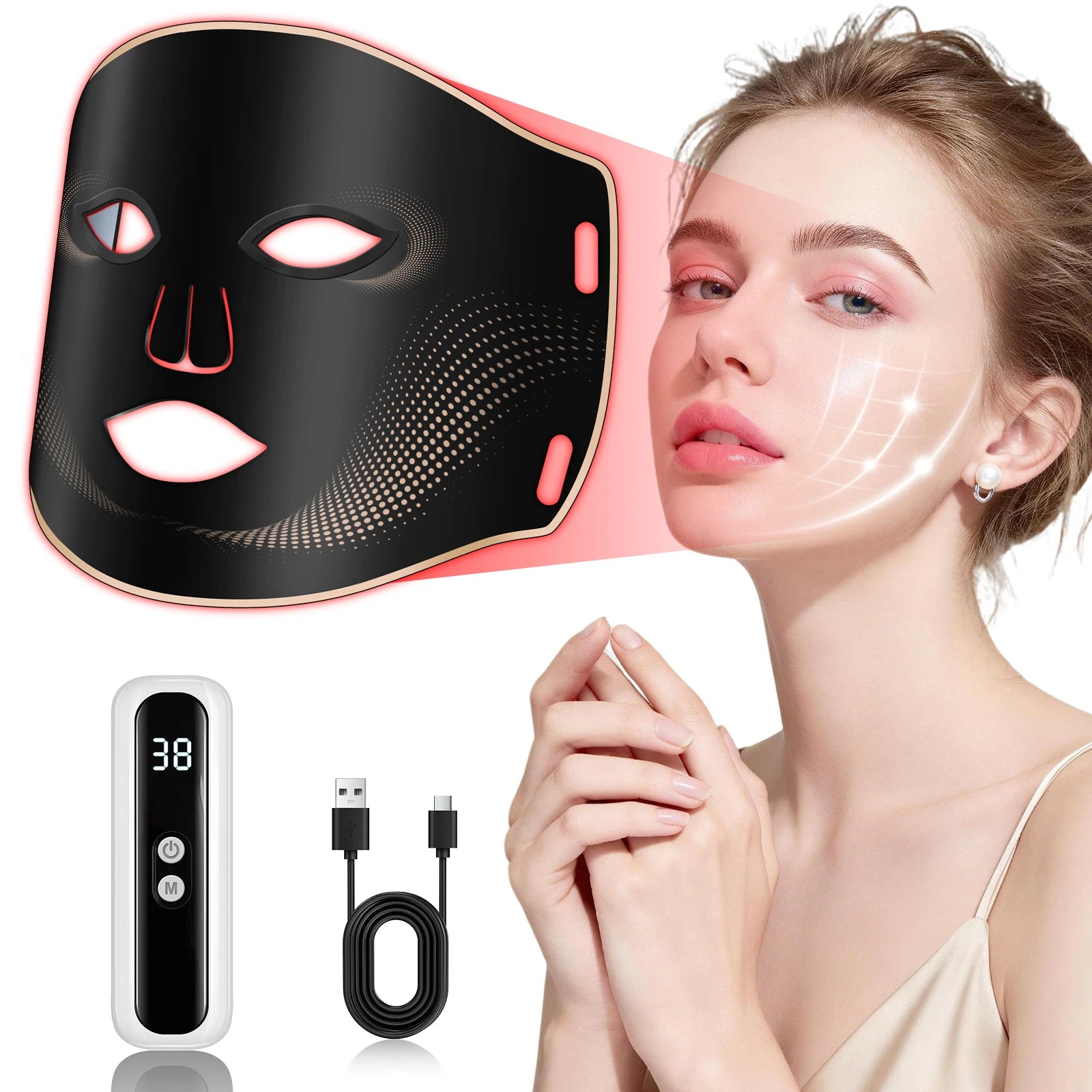 7-Color LED Silicone Facial Mask for Anti-Aging and Skin Rejuvenation - 1