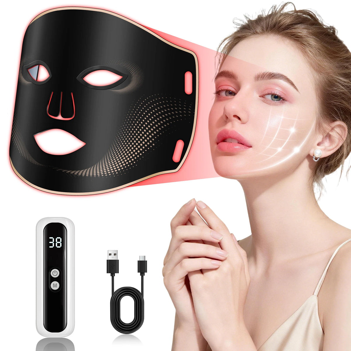 7-Color LED Silicone Facial Mask for Anti-Aging and Skin Rejuvenation