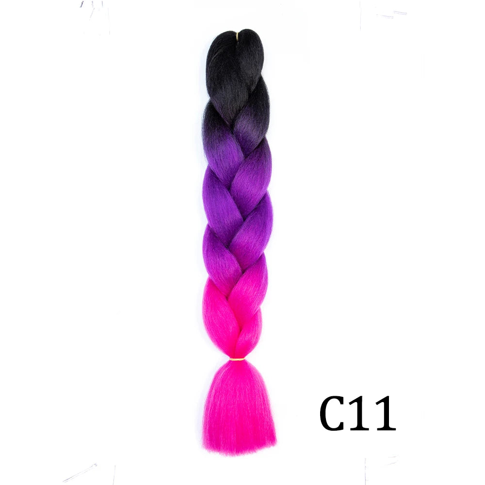 24-Inch Long Synthetic Jumbo Braiding Hair Extensions