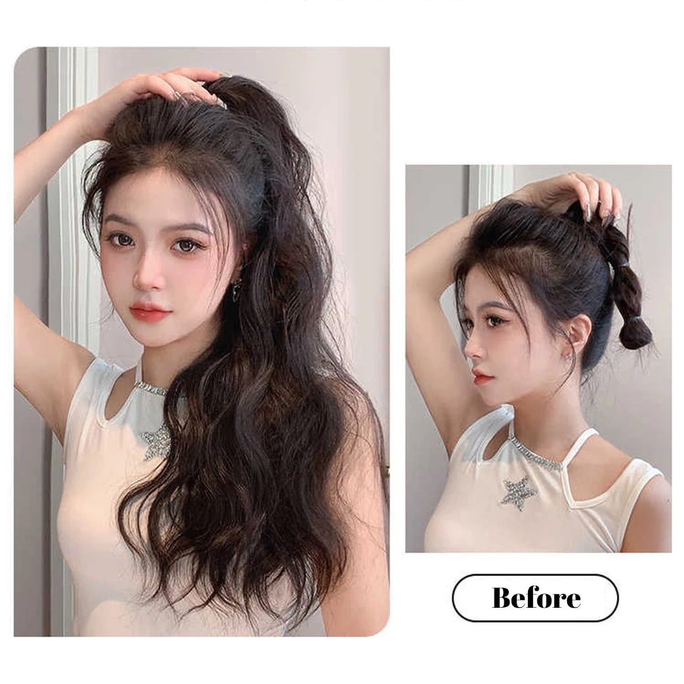 Long Wavy Claw Clip Ponytail Extension - 8