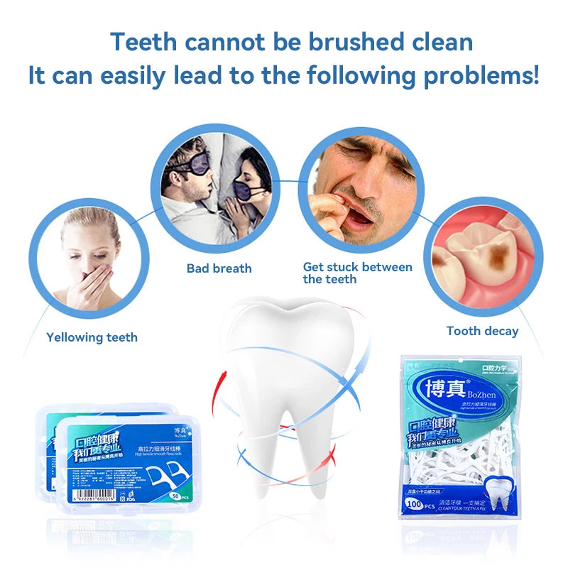 Portable Dental Floss Picks with Storage Case for Daily Oral Hygiene
