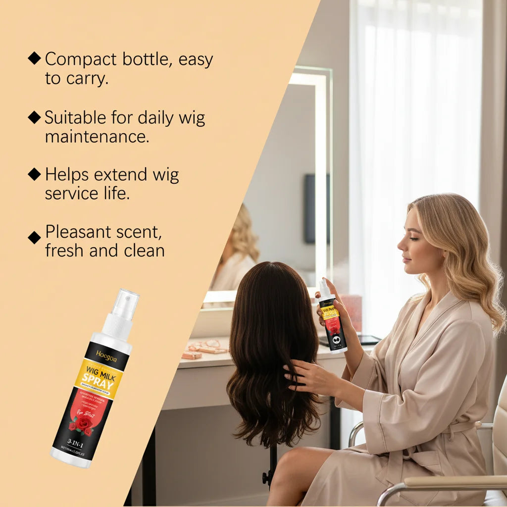 3-in-1 Rose Leave-In Conditioning Spray for Wigs and Natural Hair