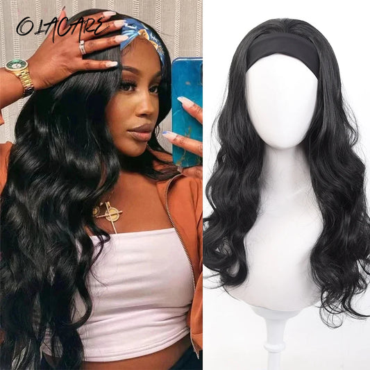 Long Wavy Synthetic Glueless Headband Wig
