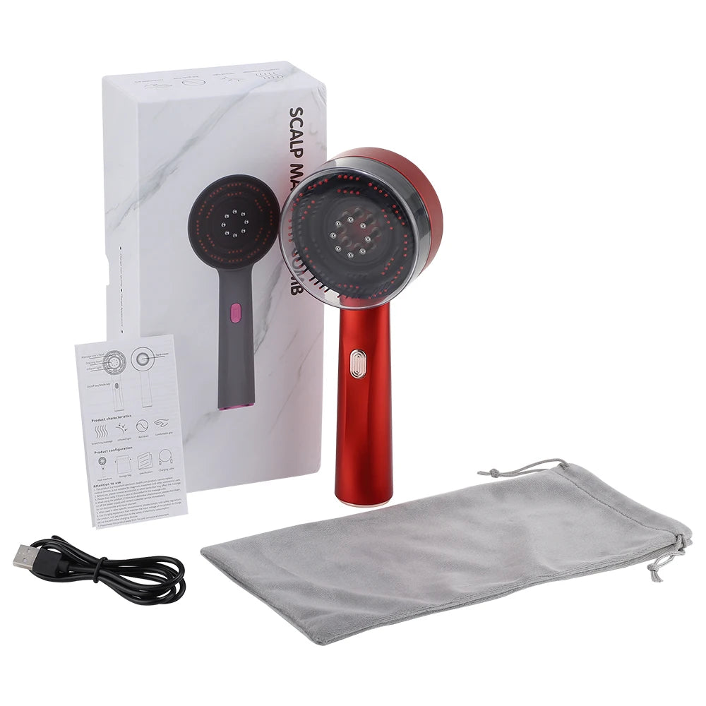 Electric Scalp Massage Comb with Essential Oil Applicator and Red Light - 18