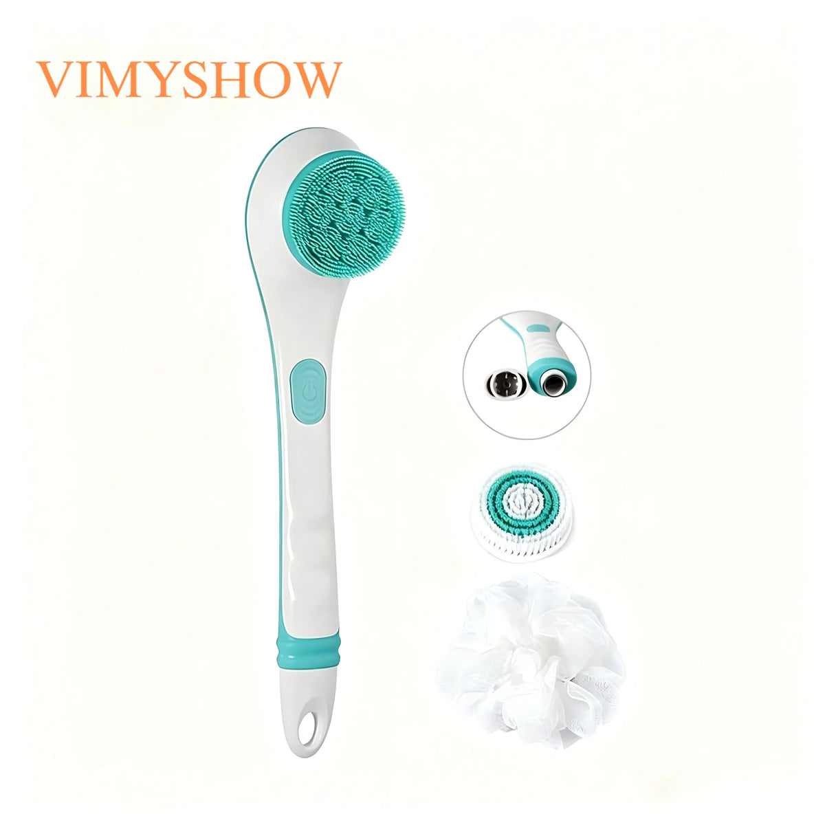 3-in-1 Electric Long Handle Body Brush for Deep Exfoliating and Cleaning