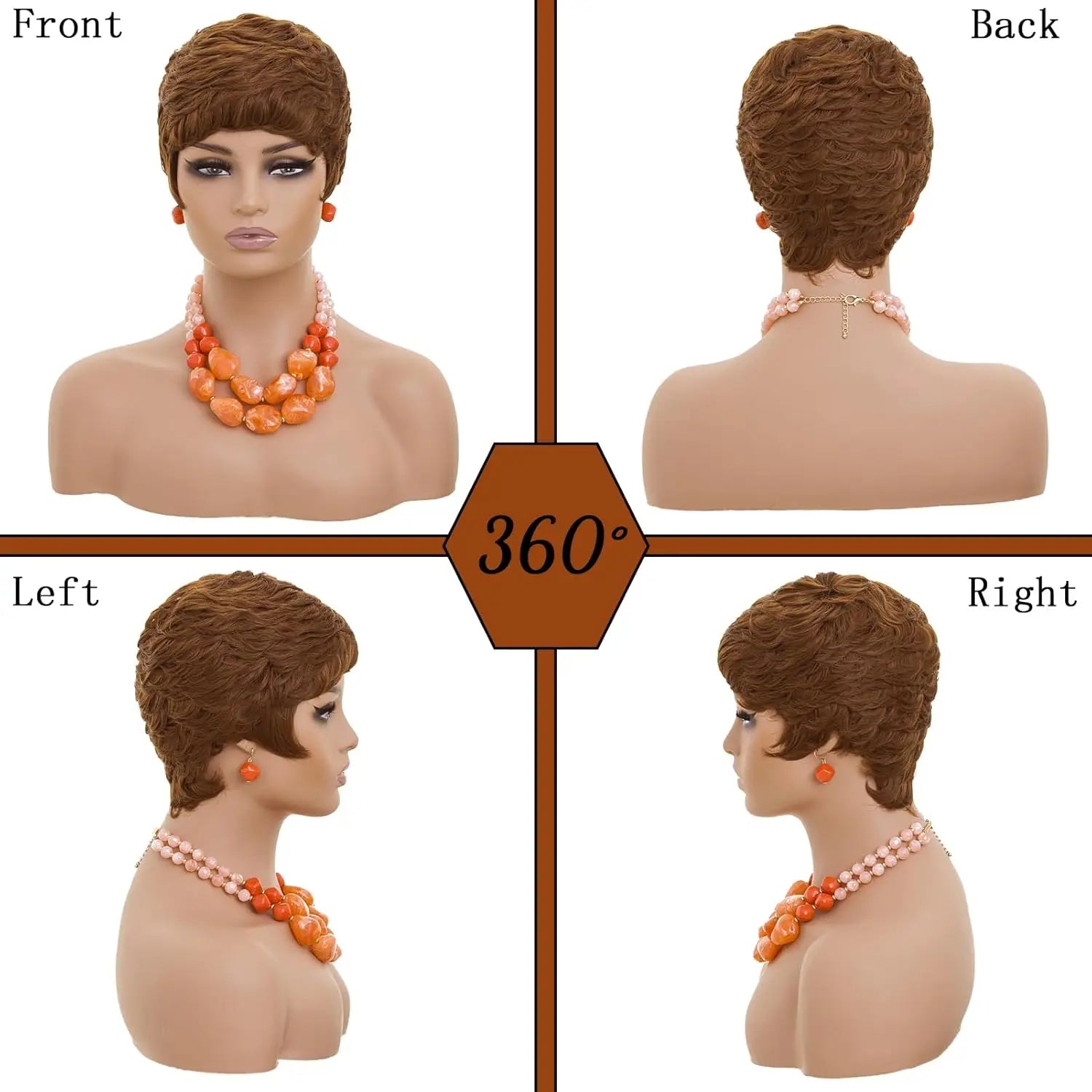 Short Wavy Pixie Cut Wig for Daily Wear - 16