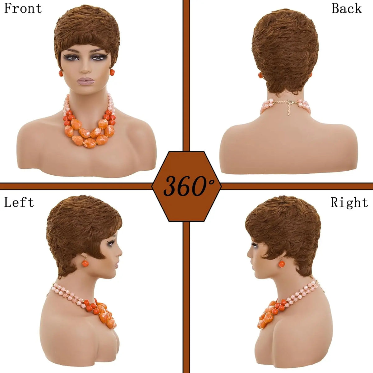 Short Wavy Pixie Cut Wig for Daily Wear