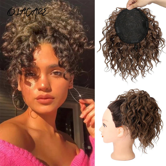 Curly Wavy Clip-In Messy Bun Hair Extension for Instant Volume