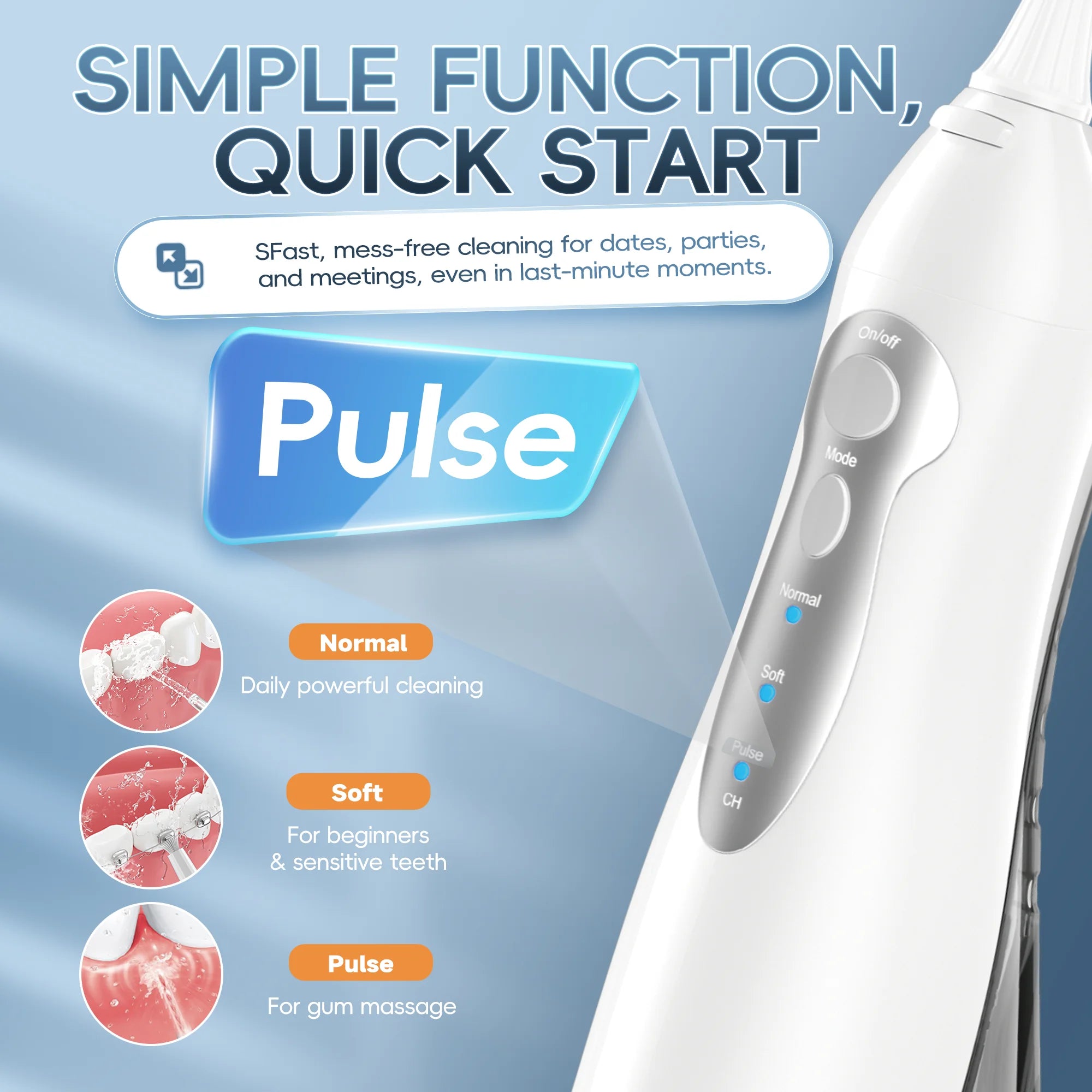 Portable Electric Water Flosser and Sonic Toothbrush Oral Care Combo Set - 2