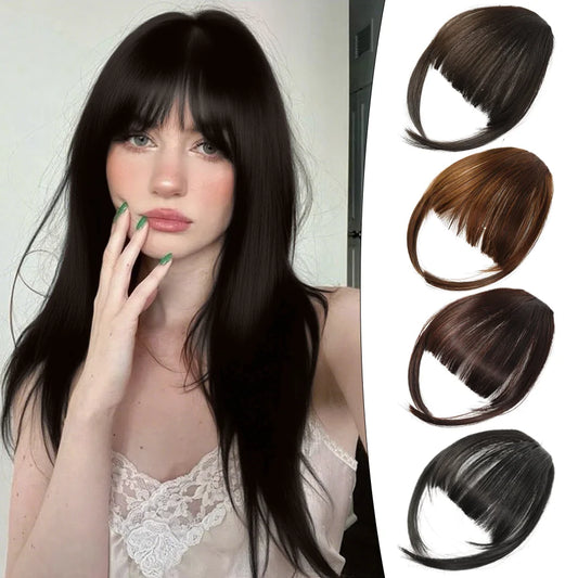 Clip-In Blunt Bangs Hair Extension for Instant Hairstyle Change