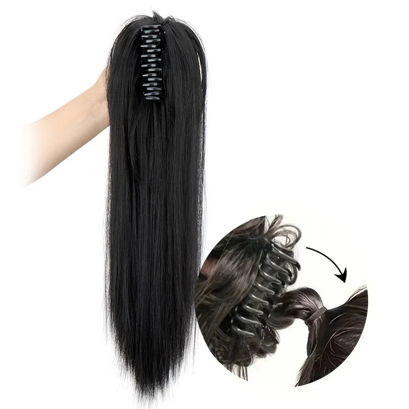18-Inch Straight Claw Clip Ponytail Extension for Instant Volume - 4