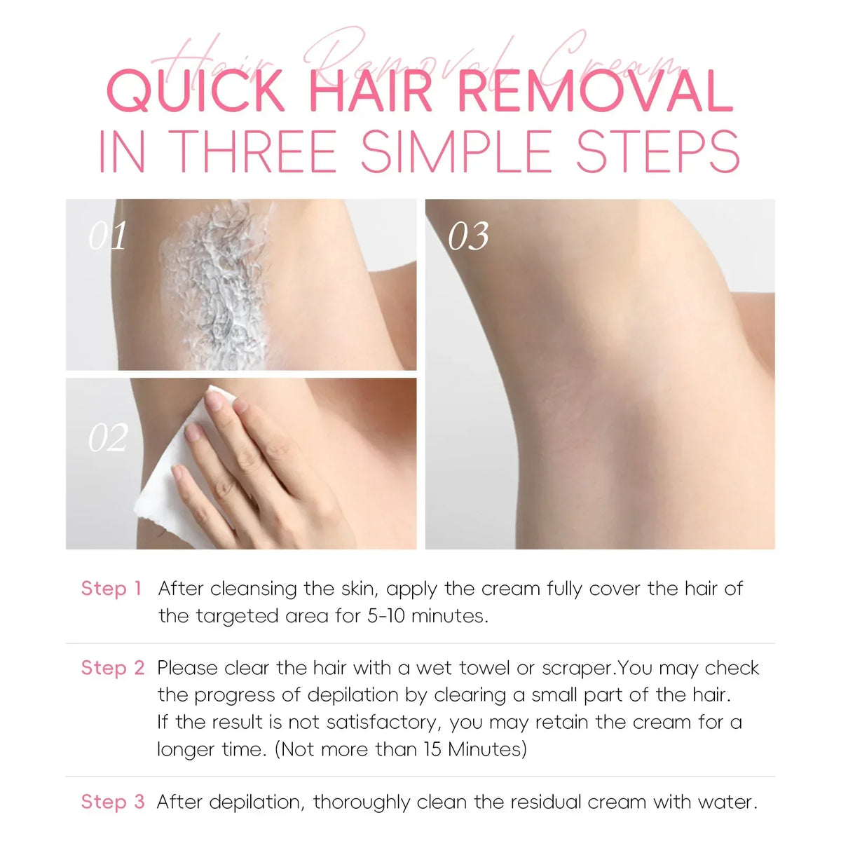 Painless Gentle Hair Removal Cream for Face and Body