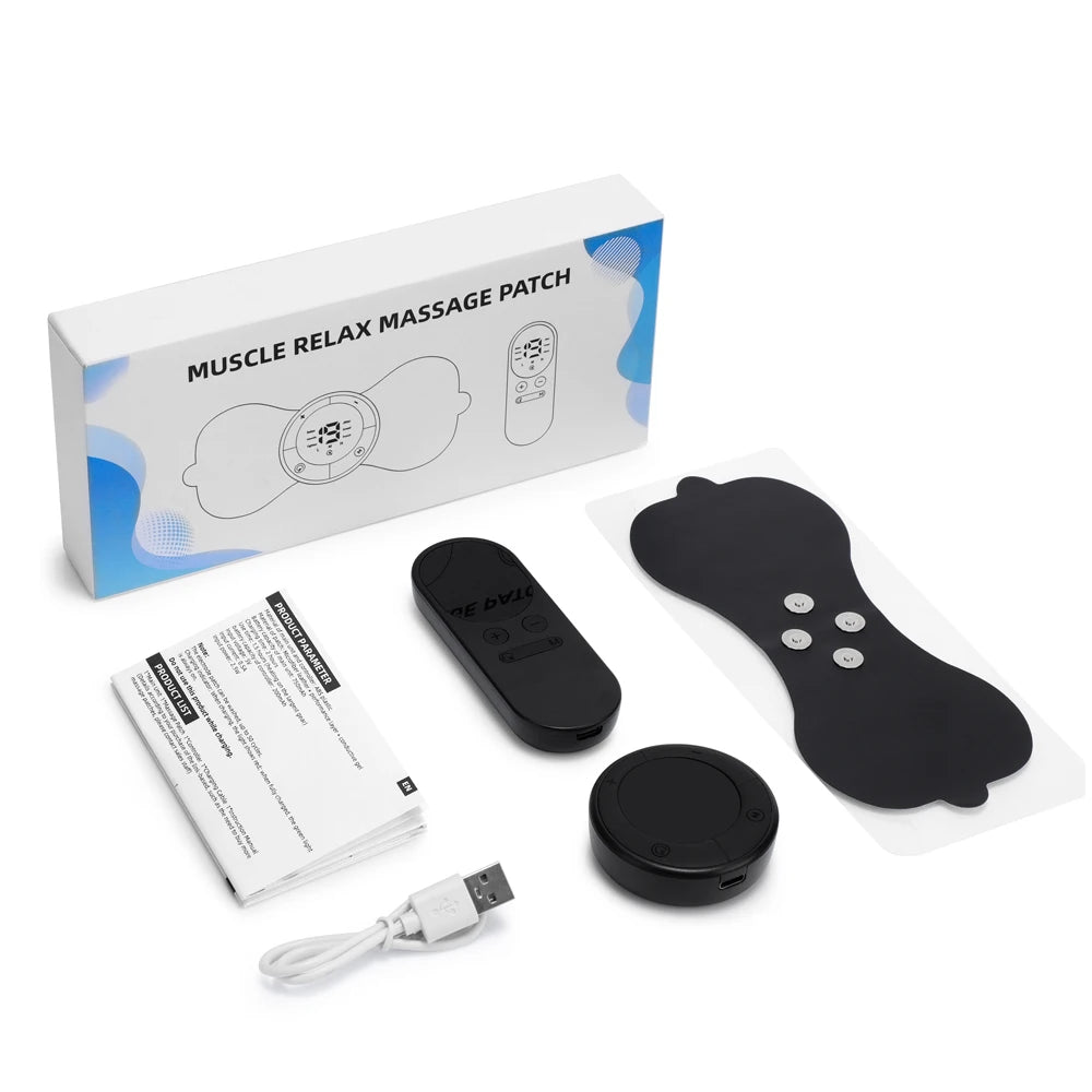 Portable Electric Body Massage Patch with Remote for Pain Relief - 27