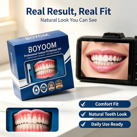 Comfortable Silicone Simulation Denture Set for a Natural Smile
