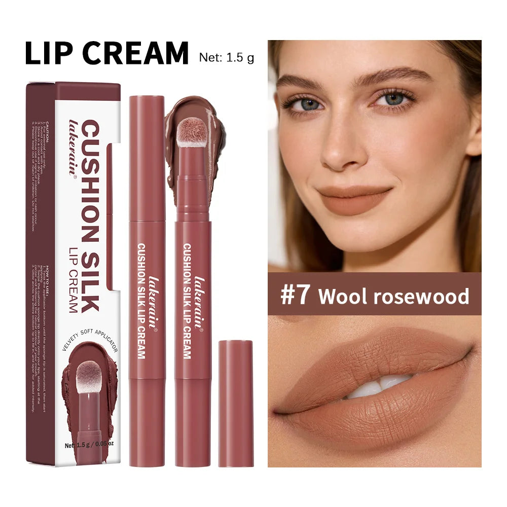 Cushion Silk Lip Cream and Blush for Long-Lasting Matte Makeup Finish
