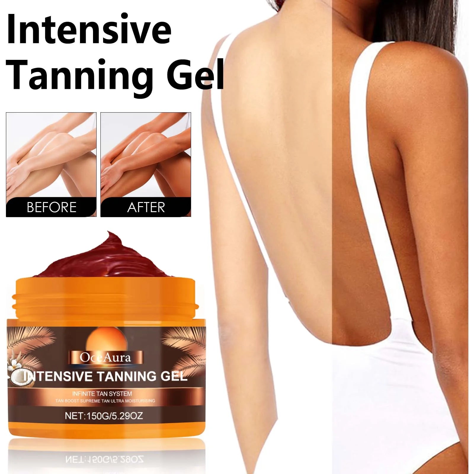 Intensive Tanning Gel for Natural Long Lasting Dark Skin Glow - 1