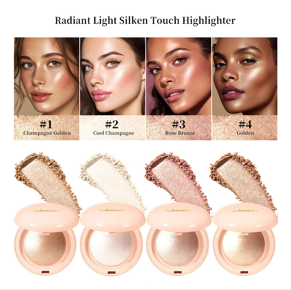 Silky Smooth Highlighter Powder for a Radiant Glass Skin Glow Finish
