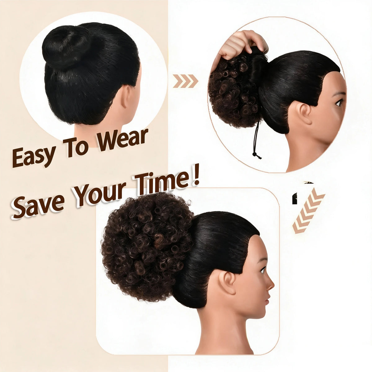 Afro Curly Drawstring Bun Hair Extension