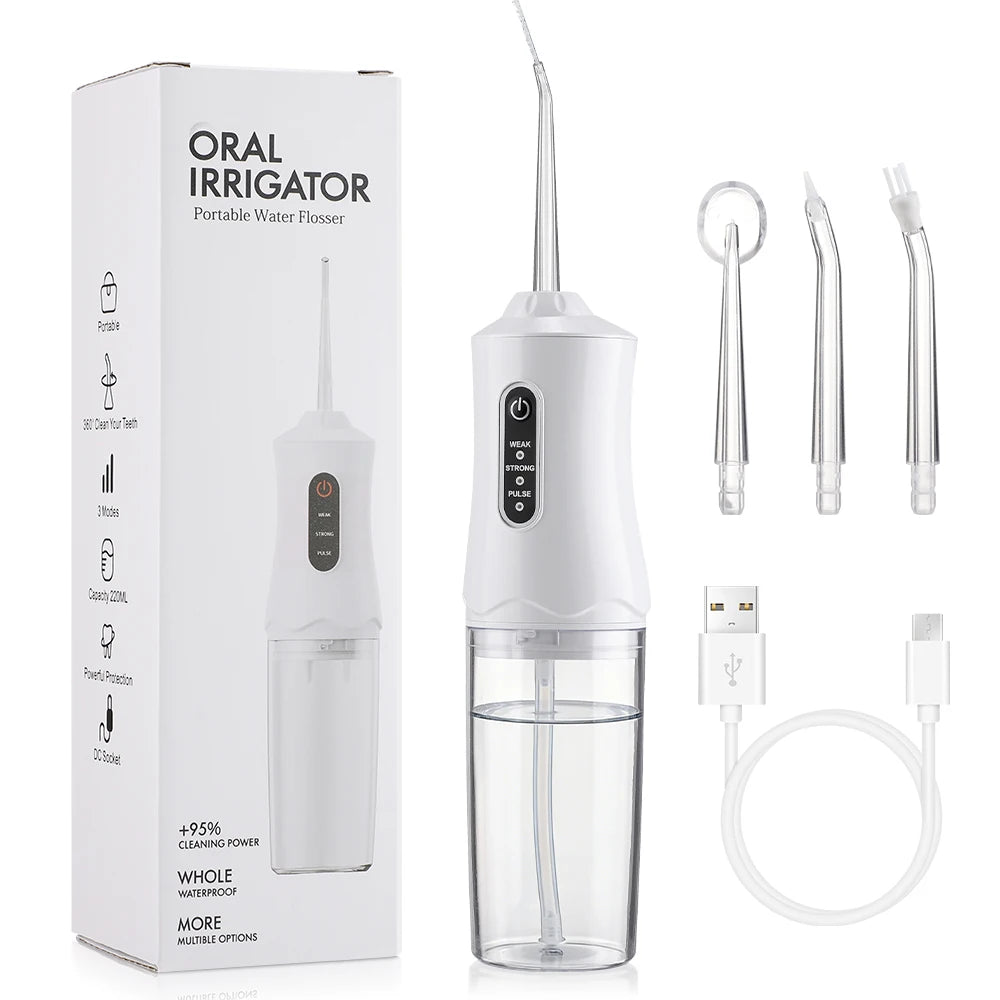 Portable Rechargeable Water Dental Flosser for Deep Teeth Cleaning