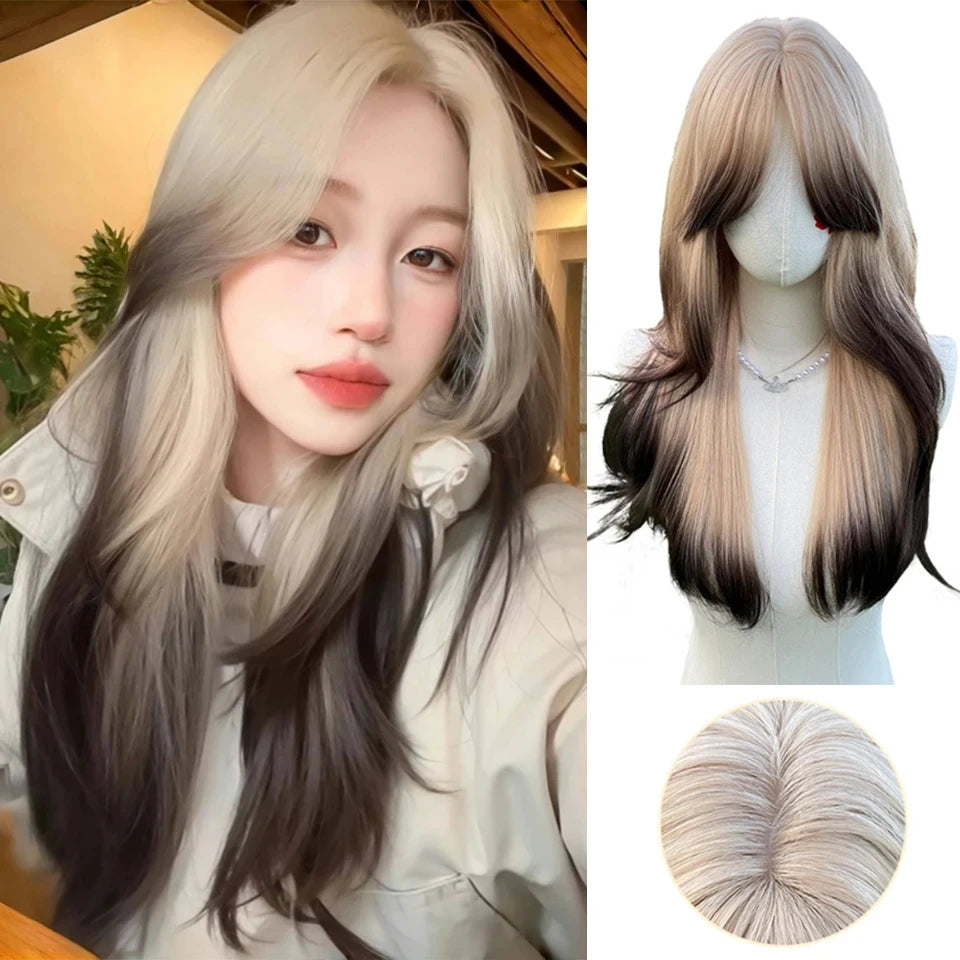 Wavy Brown Cosplay Wig with Curly Pigtails for Costume Parties - 63