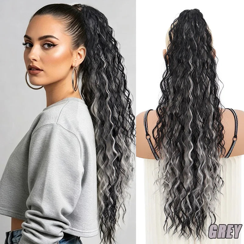 Long Straight Claw Clip Ponytail Hair Extension for Daily and Party Wear