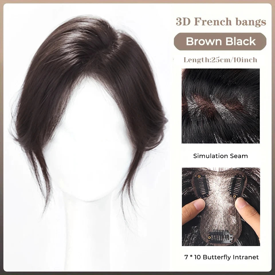 Clip-In Hair Topper Bangs Extension for Natural Volume and Style - 73