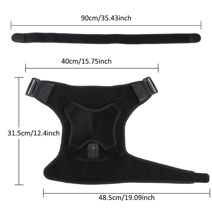 Cordless Heated Shoulder Massage Brace with App Control and Vibration - 31